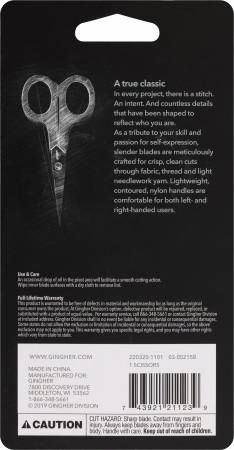 Gingher 4in Lightweight Embroidery Scissor # 220320