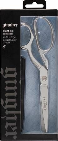 Gingher 8in Serrated/Knife Edge Dressmakers Shears Blunt Tip # 220526-1101