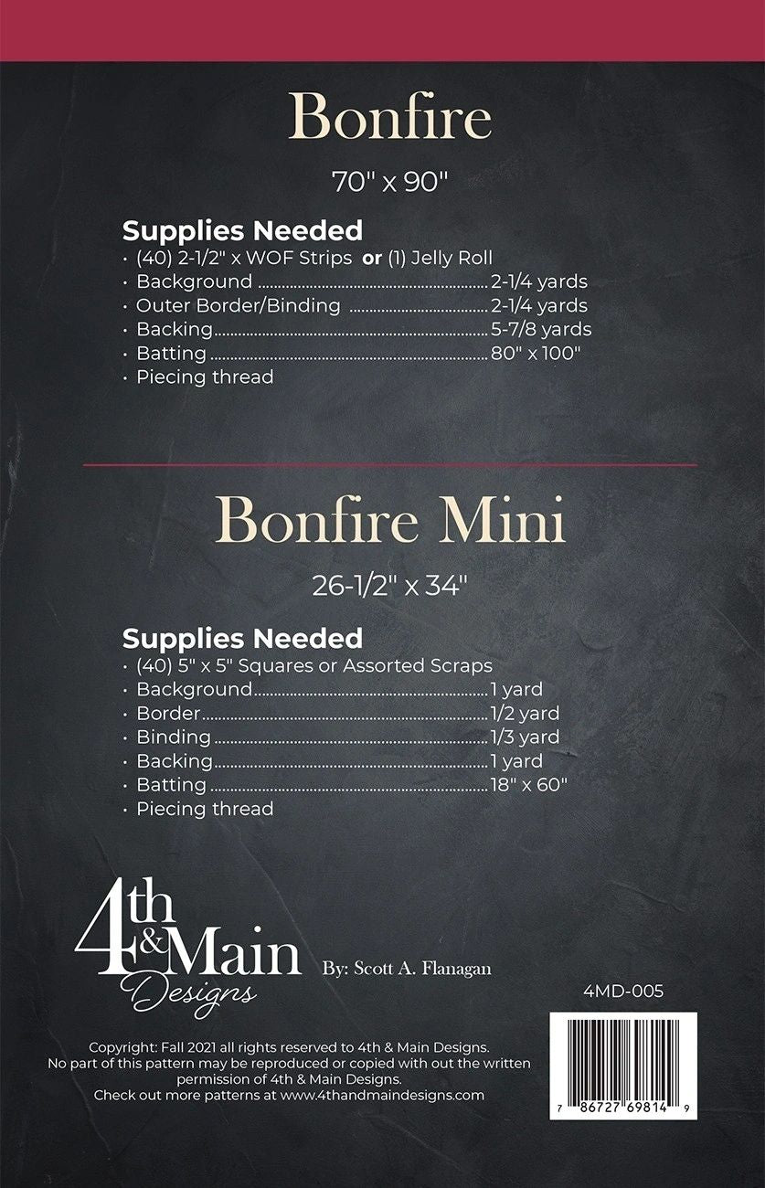 Bonfire # 4MD-005 From 4th & Main By Flanagan, Scott A In Quilts