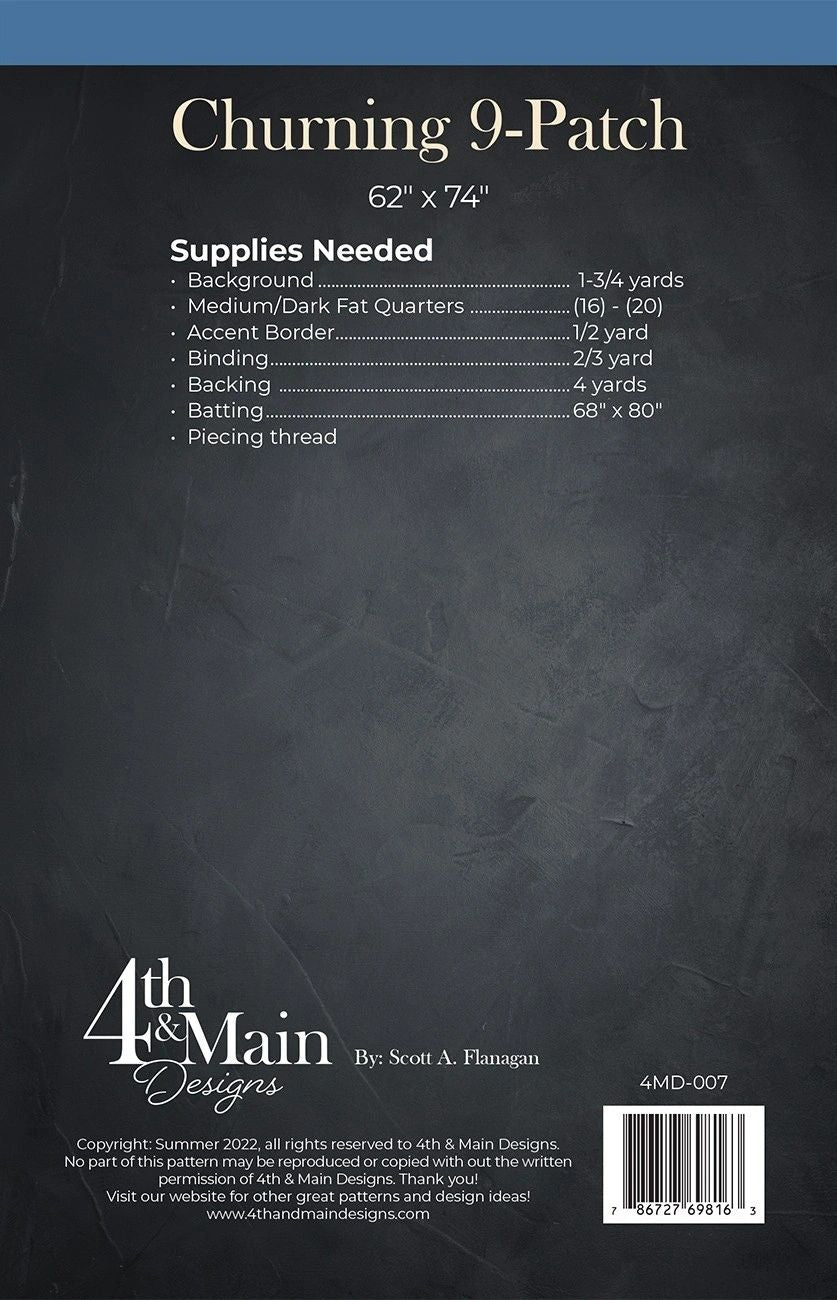 Churning 9-Patch # 4MD-007 From 4th & Main By Flanagan, Scott A In Quilts