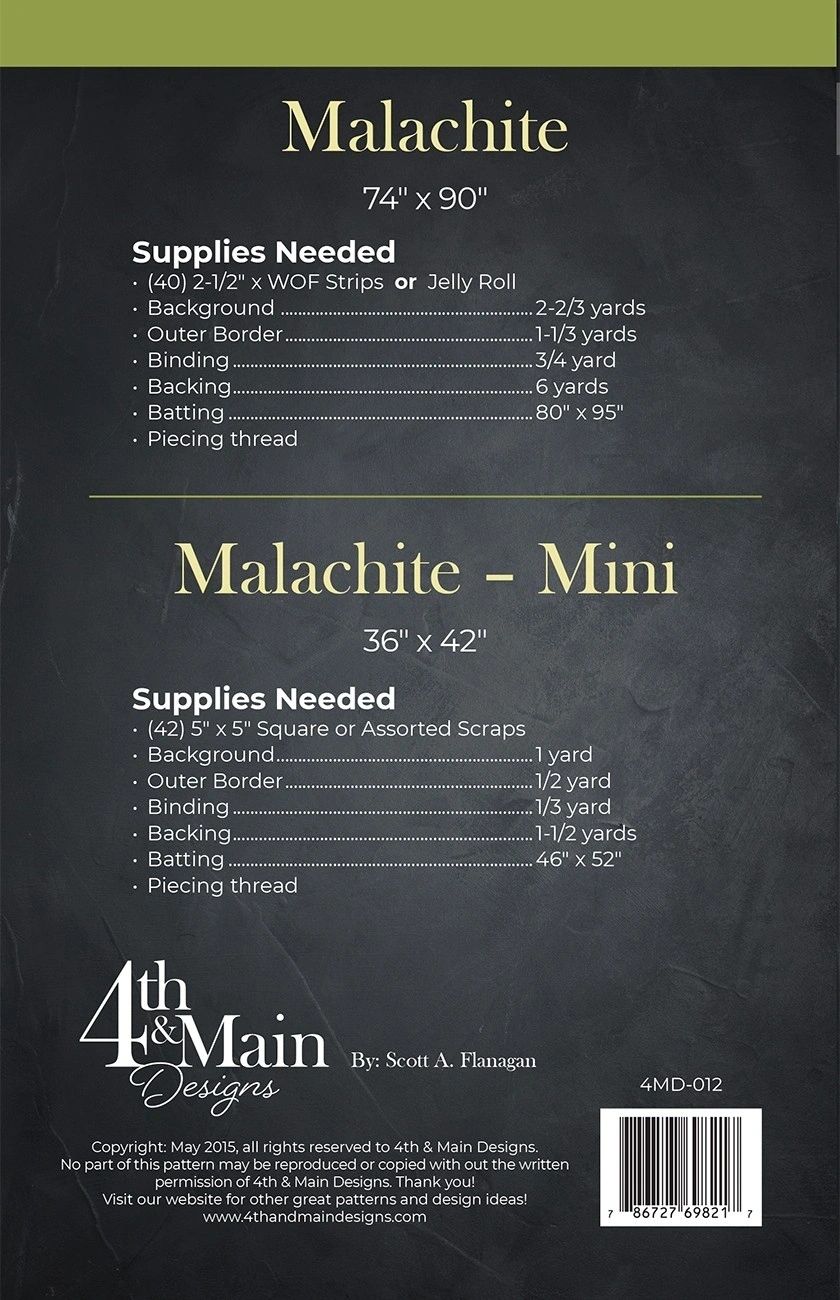 Malachite # 4MD-012 From 4th & Main By Flanagan, Scott A In Quilts