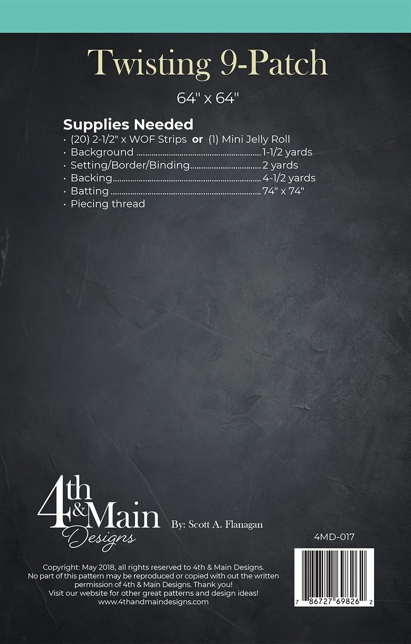 Twisting 9-Patch # 4MD-017 From 4th & Main By Flanagan, Scott A In Quilts