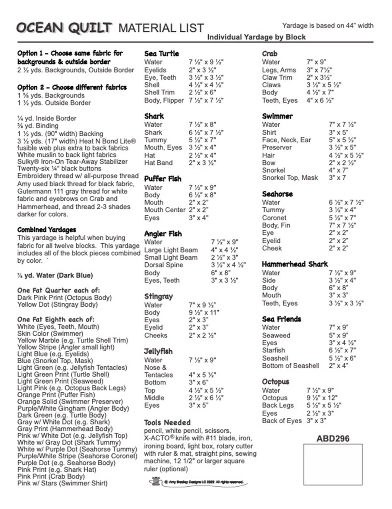 Ocean Quilt Pattern # ABD296 From Amy Bradley Designs By Bradley, Amy In Quilts