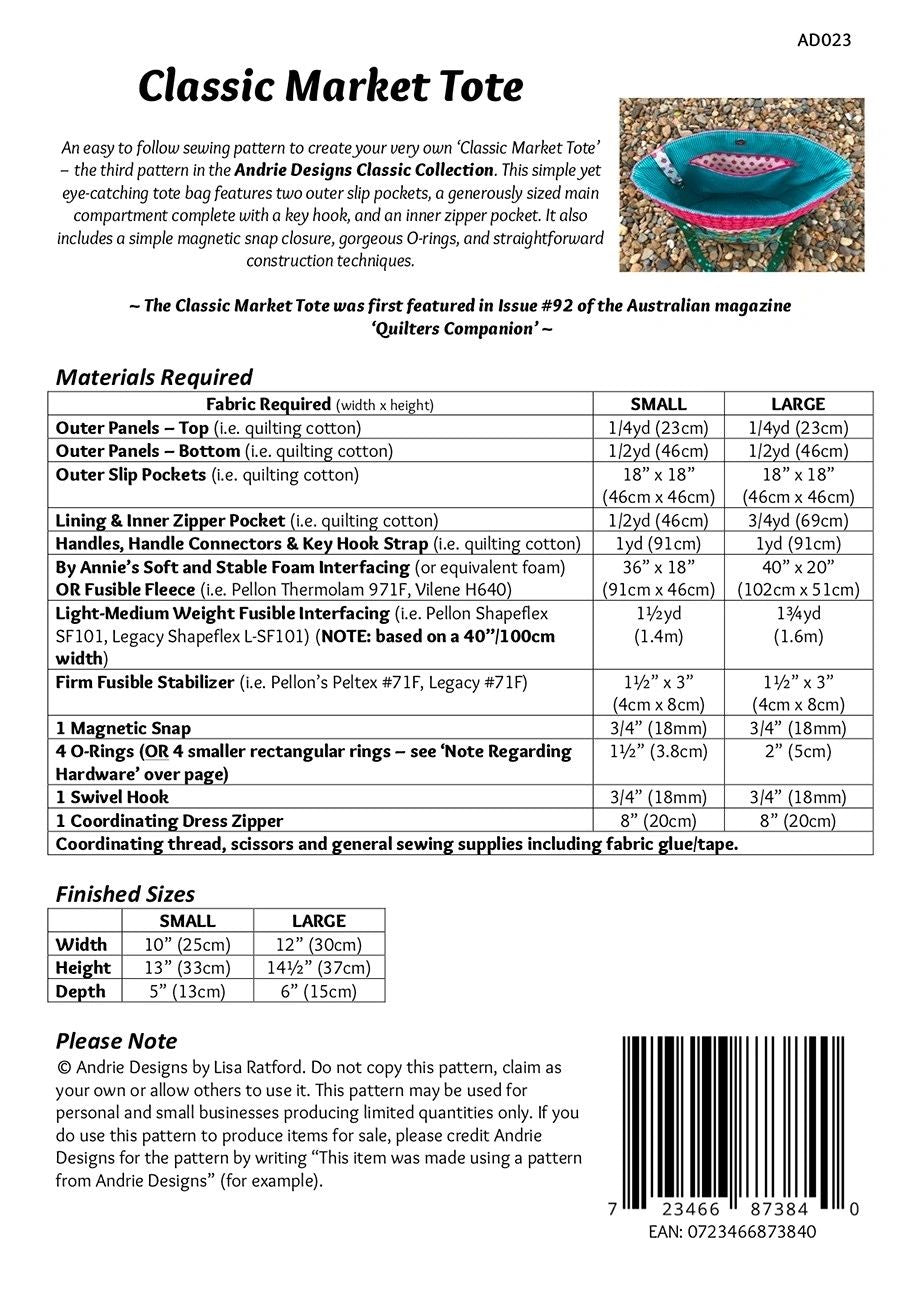 Classic Market Tote # AD023