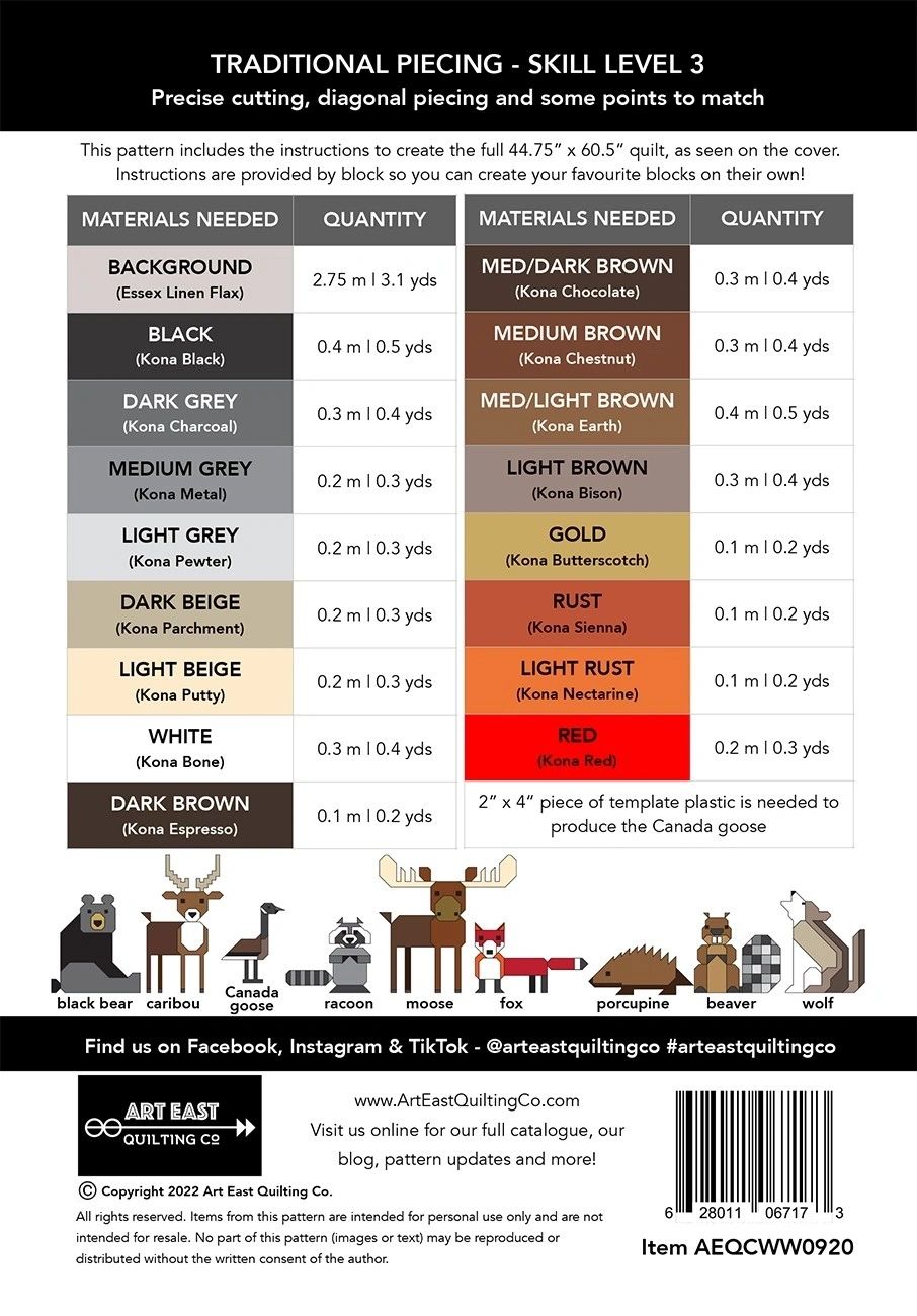 Wonderful Woodland Quilt Pattern # AEQCWW0920