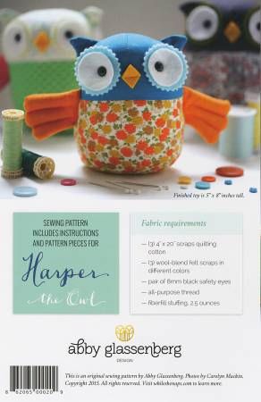 Harper the Owl # AGD101, From Abby Glassenberg Designs By Glassenberg, Abby In Craft