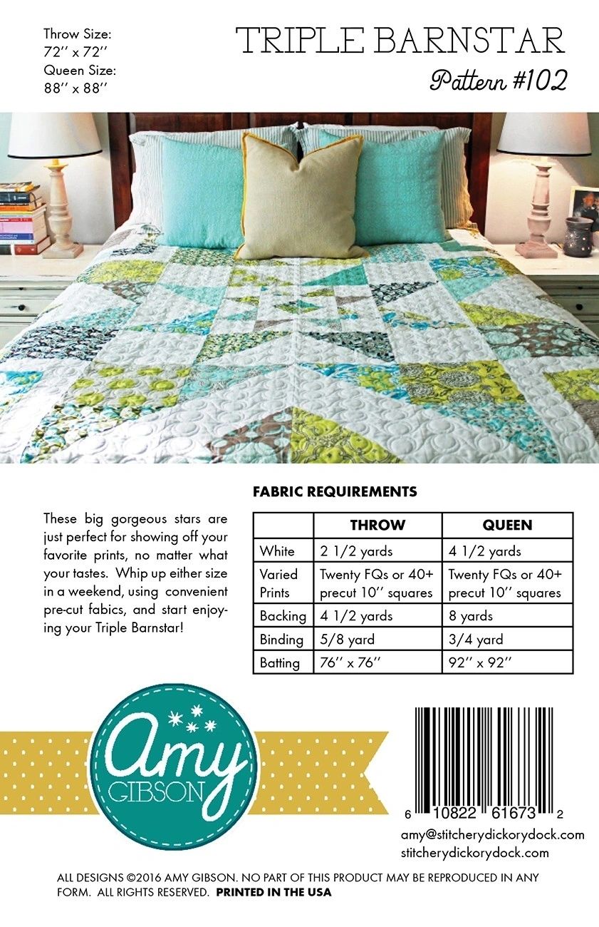 Triple Barnstar # AGP-102 From Amy Gibson By Gibson, Amy In Quilts