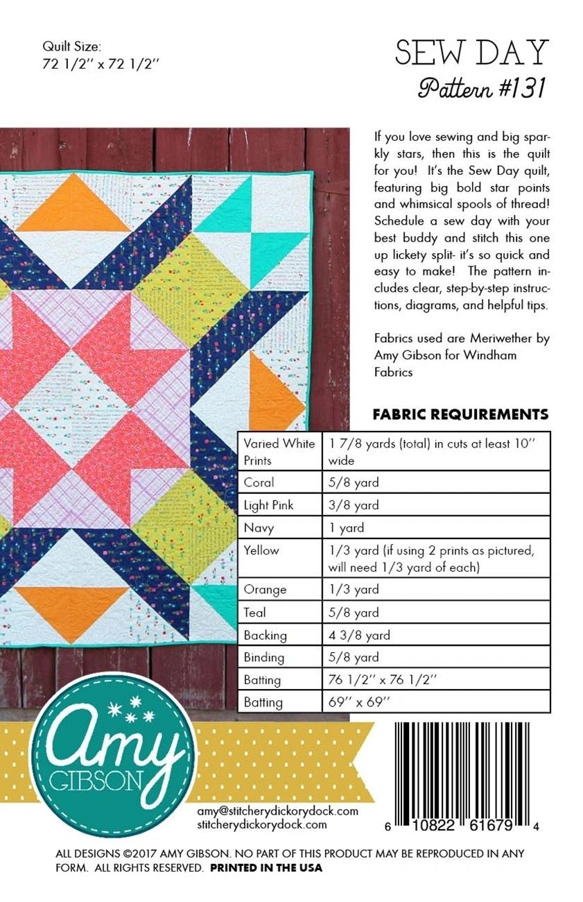 Sew Day # AGP-131 From Amy Gibson By Gibson, Amy In Quilts