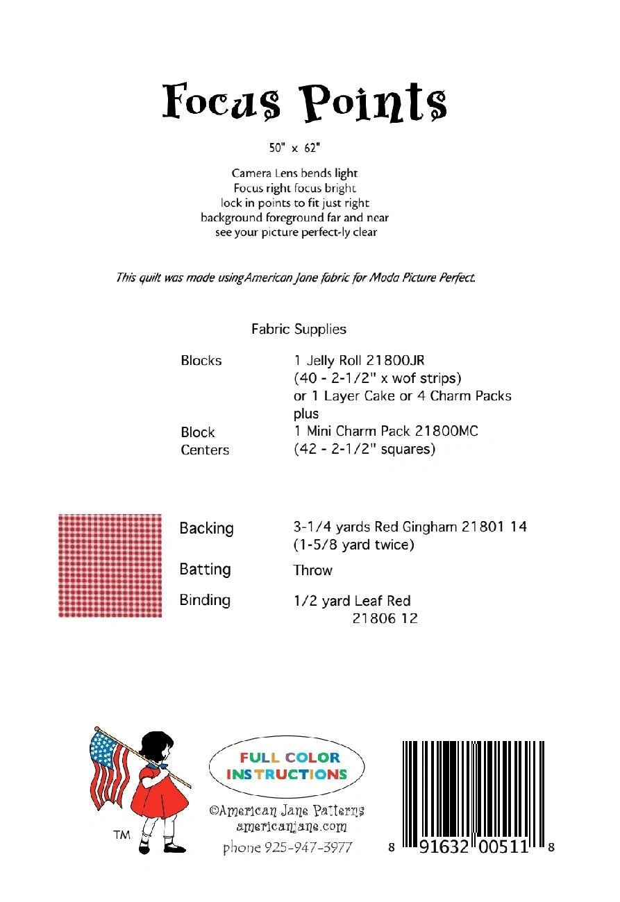 Focus Points # AJP511 From American Jane Patterns By Klop, Sandy In Quilts