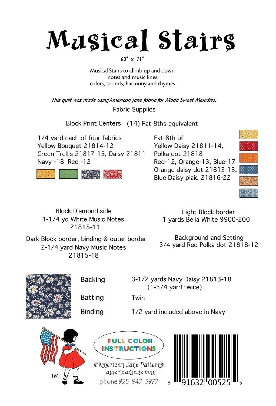 Musical Stairs # AJP525 From American Jane Patterns By Klop, Sandy In Quilts