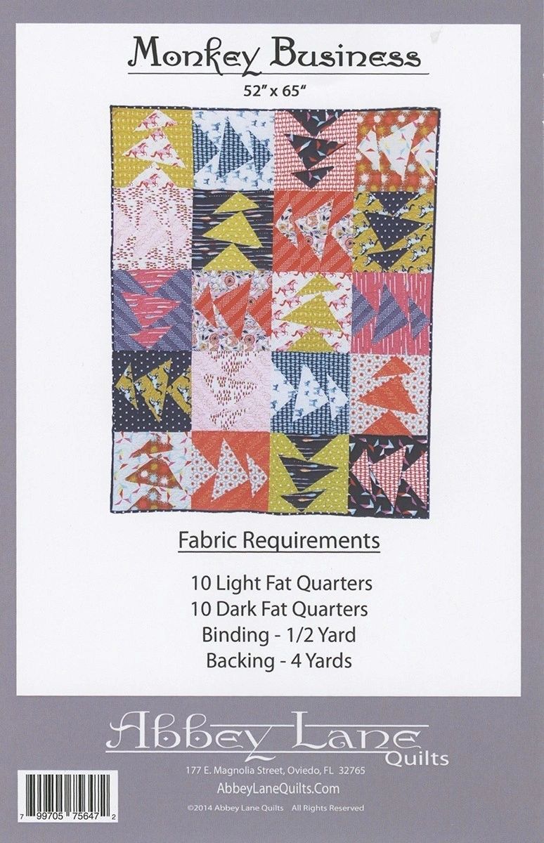 Monkey Business # ALQ203 From Abbey Lane Quilts By Liljenquist, Janice and Owen, Marcea In Quilts