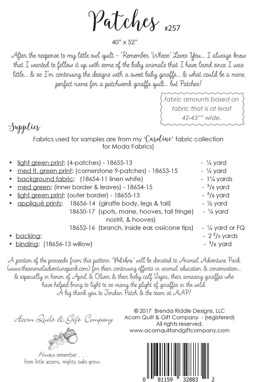 Patches # AQG257 From Acorn Quilt & Gift Company By Riddle, Brenda In Quilts