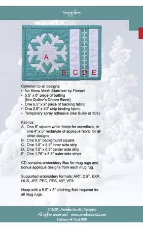 Winter Mug Rugs # ASD198