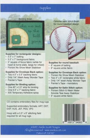 Baseball Mug Rugs # ASD217