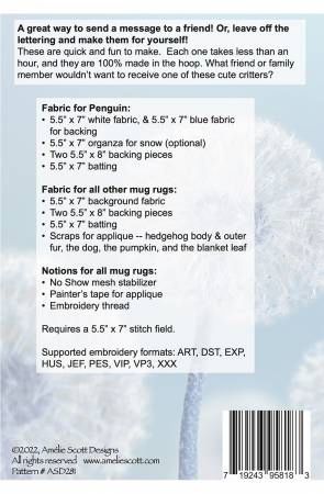 Message Mug Rugs # ASD281