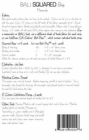 Bali Squared Bag - Clothesline Crafts # AT104