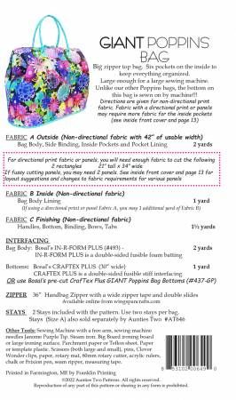 Giant Poppins Bag # AT649, From Aunties Two In Bags, Purses, Totes & Electronic Covers