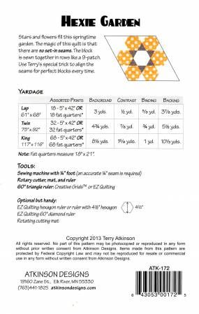 Hexie Garden # ATK172, From Atkinson Designs By Atkinson, Terry In Quilts