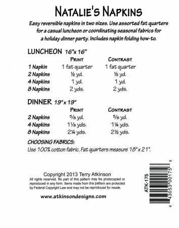 Natalies Napkins # ATK175