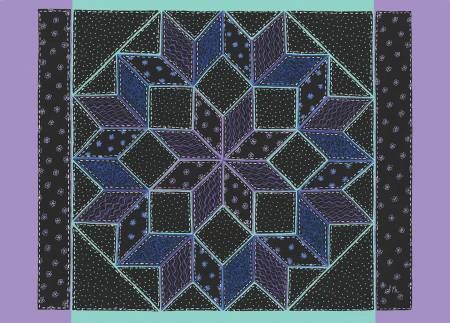 8-Point Star on Black Note Card # BBL05