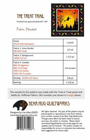 The Treat Trail # BHQ-257, From Bear Hug Quiltworks By Alley, Lisa In Quilts