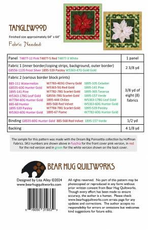 Tanglewood # BHQ-290, From Bear Hug Quiltworks By Alley, Lisa In Quilts