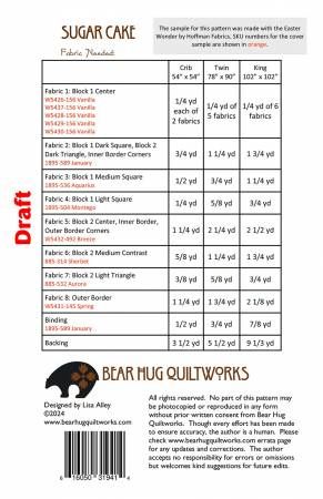 Sugar Cake # BHQ-293, From Bear Hug Quiltworks By Alley, Lisa In Quilts