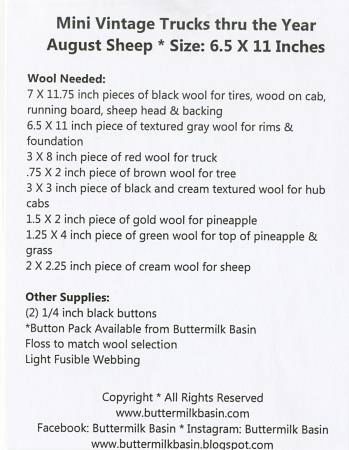 Mini Vintage Truck Thru The Year - August 6-1/2in x 11in # BMB1353