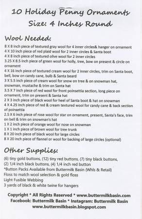 10 Holiday Penny Ornaments # BMB1368