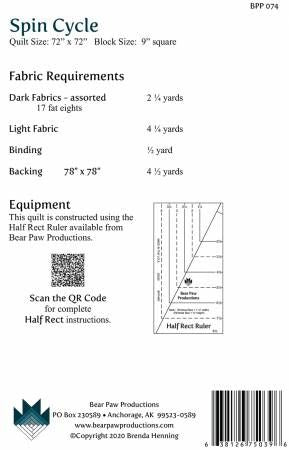 Spin Cycle # BPP074, From Bear Paw Productions By Henning, Brenda In Quilts