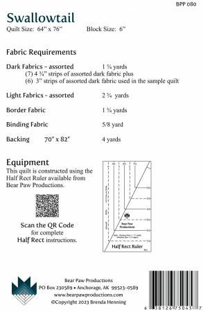 Swallow Tail # BPP080, From Bear Paw Productions By Henning, Brenda In Quilts