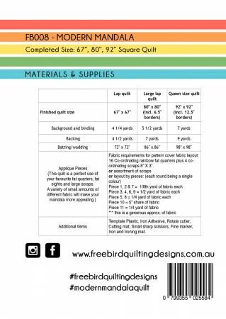 Modern Mandala Quilt # CAFB008