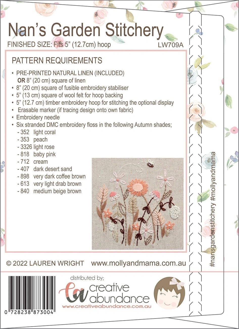 Nan's Garden Autumn Includes Pre Printed Linen # CALW709A