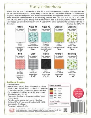 Frosty In-the-Hoop Applique # CB197ME