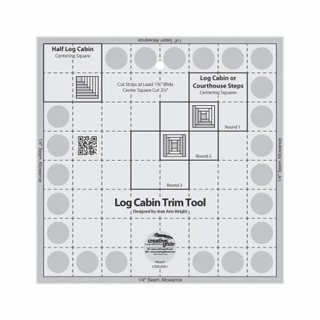 Creative Grids Log Cabin Trim Tool for 8in Finished Blocks Quilt Ruler # CGRJAW1
