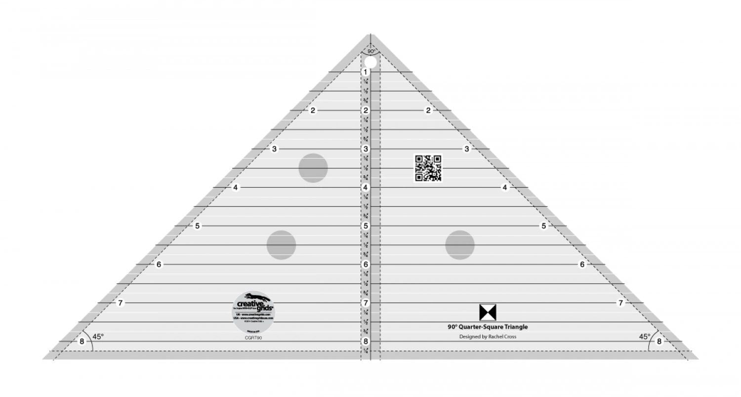 Creative Grids 90 Degree Quarter-Square Triangle Quilt Ruler # CGRT90