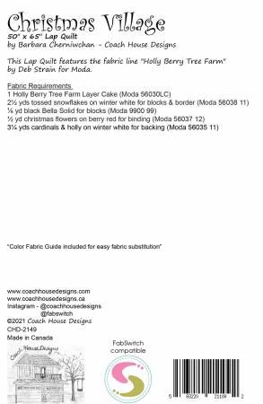 Christmas Village # CHD-2149, From Coach House Designs In Quilts