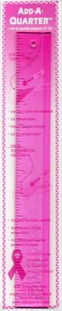 Add A-Quarter Ruler 1 1/2in x 12in Pink For Breast Cancer Awareness # CM12-PNK