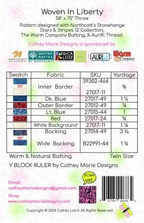 Woven In Liberty # CMD186P, From Cathey Marie Designs By Laird, Cathey In Quilts