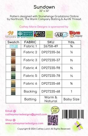 Sundown # CMD303P, From Cathey Marie Designs By Laird, Cathey In Quilts