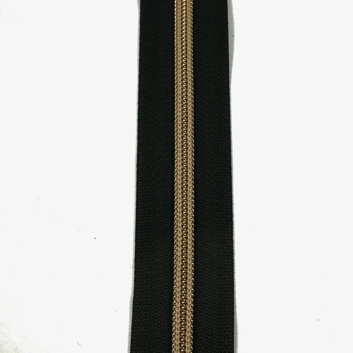 #5 Emmaline Zippers-by-the-Yard 3yds Black Antique Brass Teeth # EBZP5BLK3AB