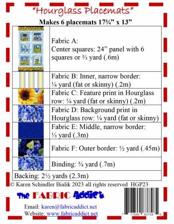 Hourglass Placemats # FAHGP23