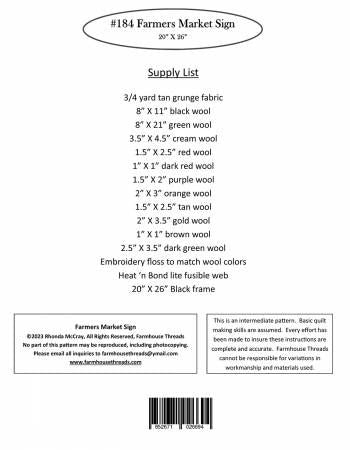 Farmers Market Sign # FAT184