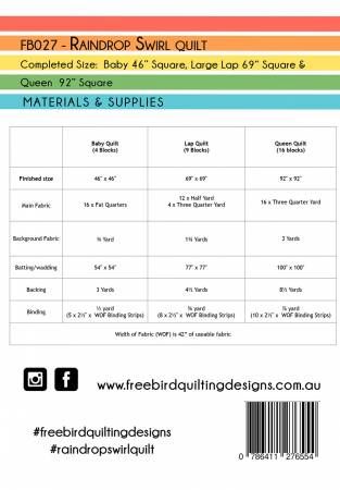 Raindrop Swirl Quilt Pattern # FB027