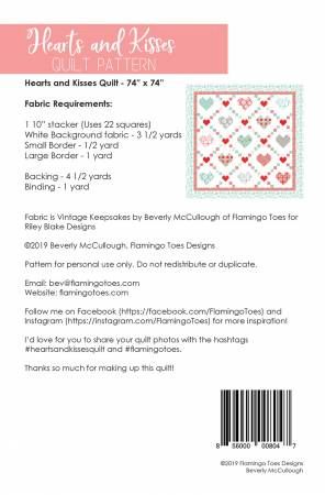Hearts and Kisses Quilt Pattern # FT-8047