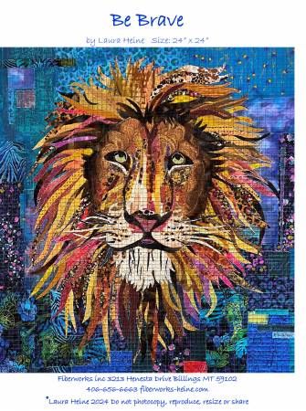 Be Brave Lion Collage Pattern by Laura Heine # FWLHBBRV