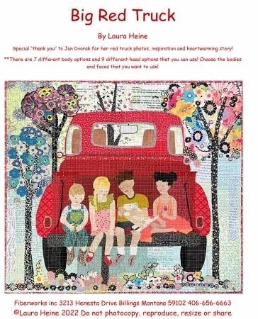 Big Red Truck Collage Pattern # FWLHBRT