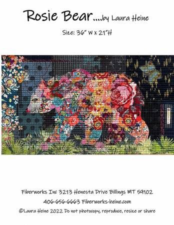 Rosie Bear Collage Pattern by Laura Heine # FWLHRB