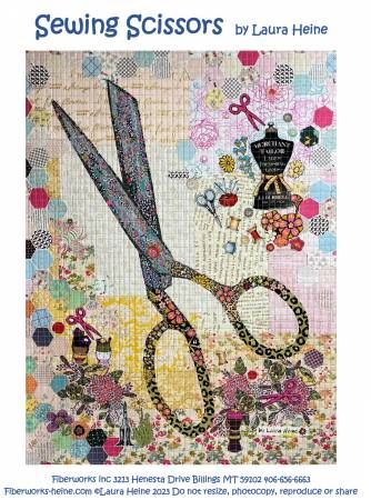 Sewing Scissors Collage Pattern by Laura Heine # FWLHSS
