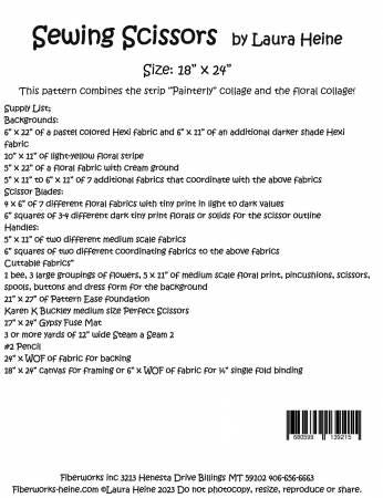 Sewing Scissors Collage Pattern by Laura Heine # FWLHSS